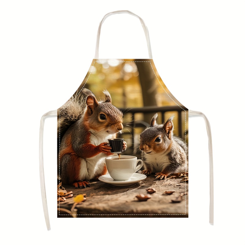 Linen Apron Squirrel Coffee Sc - огляд і ціна Home Cooking Ideas